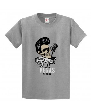 Welcome To Fabulous Las Vegas Nevada Vince Ray Elvis Skull Unisex Classic Kids and Adults T-Shirt